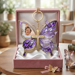 Custom Photo Loving Memory Butterfly Keychain - Personalized Gifts For Loved Ones – view 3