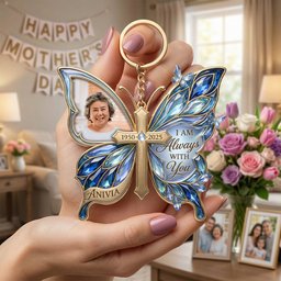 Custom Photo Loving Memory Butterfly Keychain - Personalized Gifts For Loved Ones – view 2