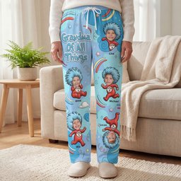 Love For Grandma Pajama Pants - Custom Photo Gifts For Grandmas