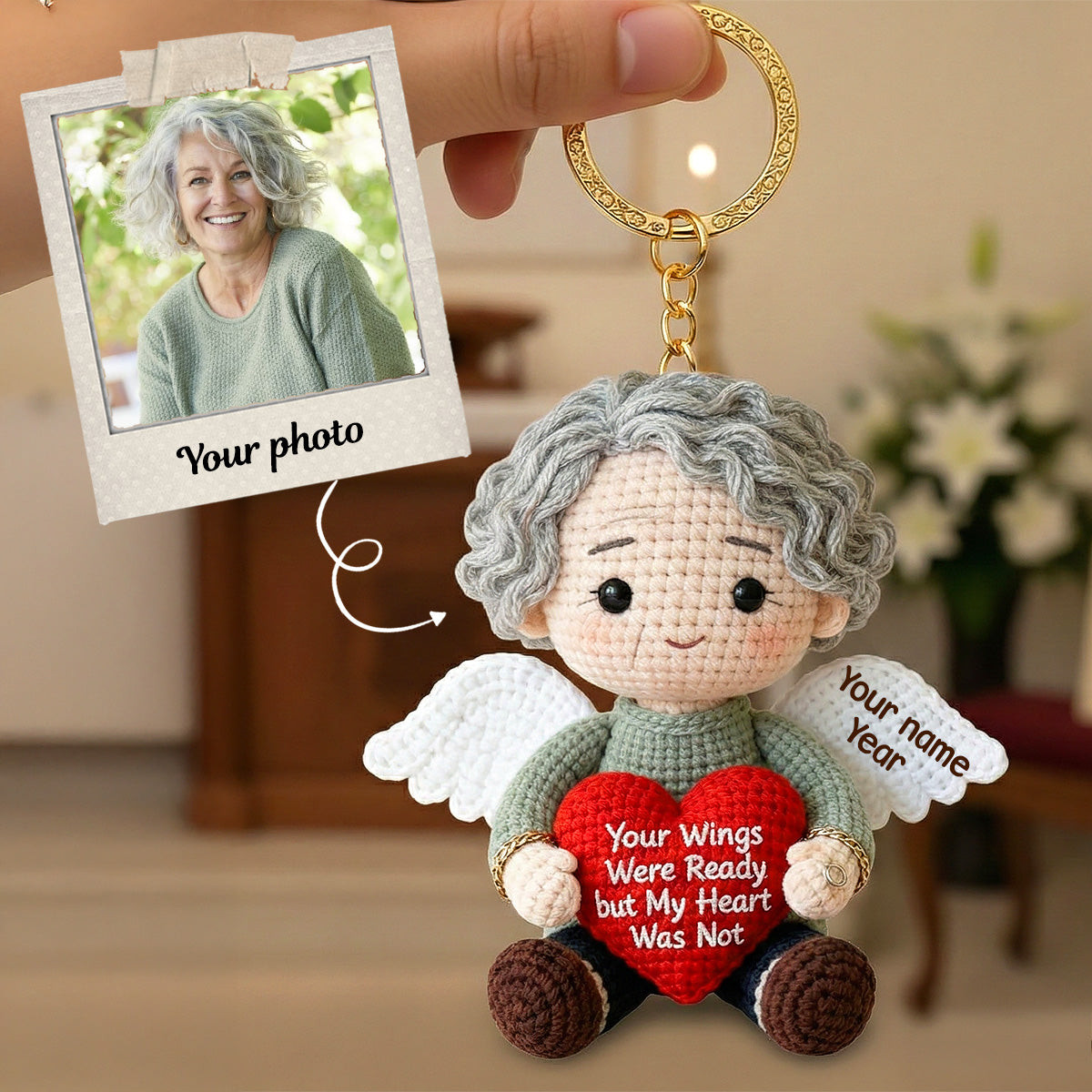 Memorial Custom Photo Keychain - Personalized Gifts