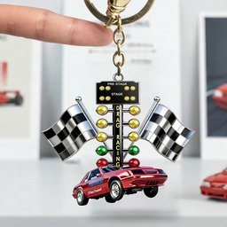 Drag Racing Acrylic Keychain - Personalized Custom Photo Gift For Racing Lovers