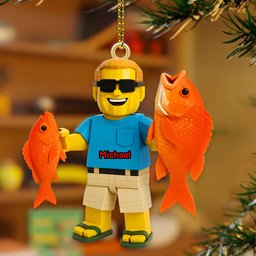 Personalized Gifts For Fishing Lovers, Fishing Custom Photo Acrylic Ornament – view 5