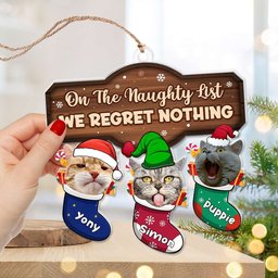 Custom Photo Gifts For Cat Lovers Christmas Acrylic Ornament – view 2