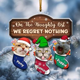 Custom Photo Gifts For Cat Lovers Christmas Acrylic Ornament – view 3