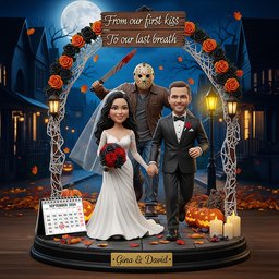 Custom Photo Plaque Personalized Funny Halloween Gifts For Newlywed Couple – view 3