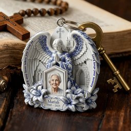 Angel Memorial Keychain - Custom Photo Gifts For Heaven – view 2