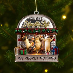 Naughty List Ornament Custom Photo Gifts For Cat Lovers – view 2