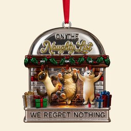 Naughty List Ornament Custom Photo Gifts For Cat Lovers – view 4