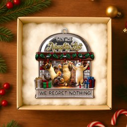 Naughty List Ornament Custom Photo Gifts For Cat Lovers – view 3
