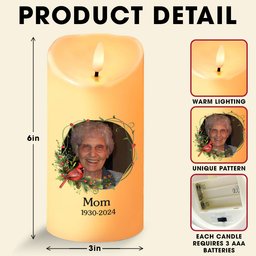 Memorial Remembrance LED Candle - Custom Photo Gifts For Heaven – view 5