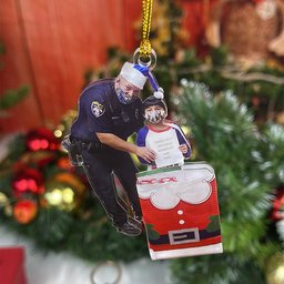 Custom Photo Gifts for Police Ornament – view 3