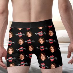 Custom Photo Gifts For Couple Men's Boxers and Women's Brief Halloween Pumpkin Bone – view 6