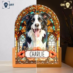 Custom Pet Portrait Stained Glass Style Memorial Gift For Pet Owners - Personalized Night Light – view 4