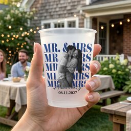 Mr. & Mrs, Wedding Cups, Frosted Cups, Wedding Toast Cups - Personalized Cups – view 4