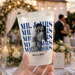 Mr. & Mrs, Wedding Cups, Frosted Cups, Wedding Toast Cups - Personalized Cups – view 2
