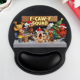 F-Caw-F Squad, Funny White Elephant Party Exchange Gift For Coworker Team - Personalized Mouse Pad – view 5