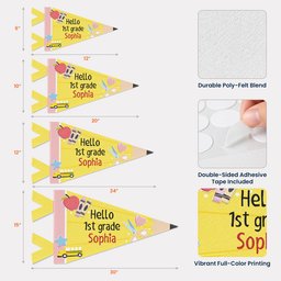 Hello School Back To School Gift For Kid First Day Of School - Personalized Pennant – view 5