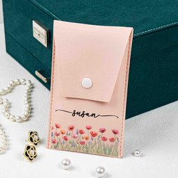 Custom Birth Flower & Name For Her, Wife, Daughter, Sister, Coworker, Bridesmaids - Personalized Makeup Brush Bag – view 4