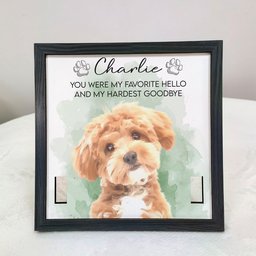 Pet Collar Frame Keepsake Custom Pet Portrait Watecolor Art - Personalized Frame – view 4