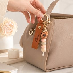 Monogrammed Custom Name Gifts For Her, Bridesmaids, Friends, Daughter, Coworkers - Personalized Beaded Keychain – view 4
