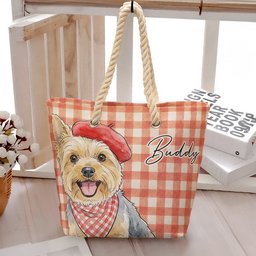 Custom Pet Portrait Watercolor Art Summer Beach Accessories - Personalized Beach Bag – view 6