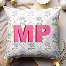 College Dorm Decor Shadow Initials - Personalized Pillow – view 2
