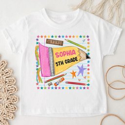 School Pencil Pennant Back To School - Personalized Shirt – view 4