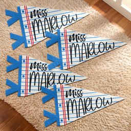 Teacher Custom Name Classroom Decor - Personalized Pennant – view 3