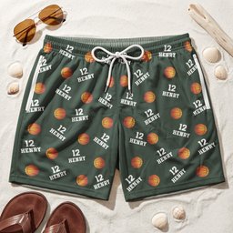 Custom Name, Number Baseball, Basketball, Football, Hockey - Personalized Shorts – view 3