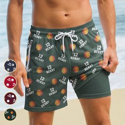 Custom Name, Number Baseball, Basketball, Football, Hockey - Personalized Shorts