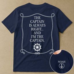 Custom Captain Boating Nautical - The Captain Is Always Right - Personalized Shirt – view 2