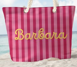 Summer Stripe Pattern With Name - Personalized Beach Bag – view 2