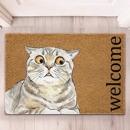 Custom Pet Portrait Funny Doormat Watercolor Art - Personalized Doormat – view 5