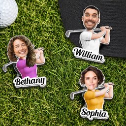 Golf Character And Name Gift For Golf Players, Golf Lover - Personalized Golf Ball Marker – view 2