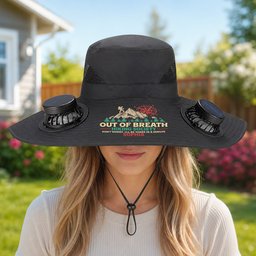 Out Of Breath Hiking Society - Personalized Solar Fan Hat – view 4