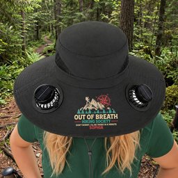 Out Of Breath Hiking Society - Personalized Solar Fan Hat