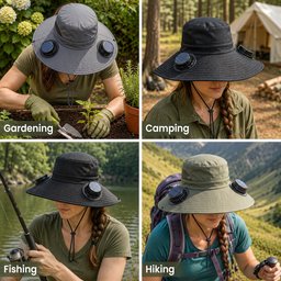 Out Of Breath Hiking Society - Personalized Solar Fan Hat – view 6