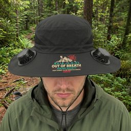 Out Of Breath Hiking Society - Personalized Solar Fan Hat – view 2