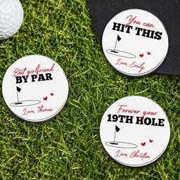 You Are My Hole In One Custom Anniversary Golf Gift For Him, Husband, Wife - Personalized Golf Ball Marker – view 2