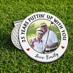 You Are My Hole In One Custom Anniversary Golf Gift For Him, Husband, Boyfriend - Personalized Golf Ball Marker