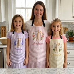 Custom Birth Month Flower With Name Gift For Her, Grandma, Mom - Personalized Apron – view 2