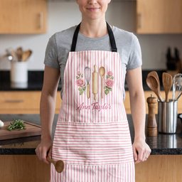 Custom Birth Month Flower With Name Gift For Her, Grandma, Mom - Personalized Apron – view 5