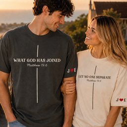 Christian Couples Matching Shirts For Him, Her, Newlywed - Personalized Shirt – view 2