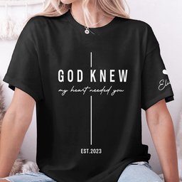Christian Couple Matching Shirts Marriage God Knew My Heart Needed You - Personalized Shirt – view 4