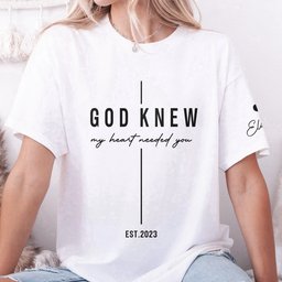 Christian Couple Matching Shirts Marriage God Knew My Heart Needed You - Personalized Shirt – view 3