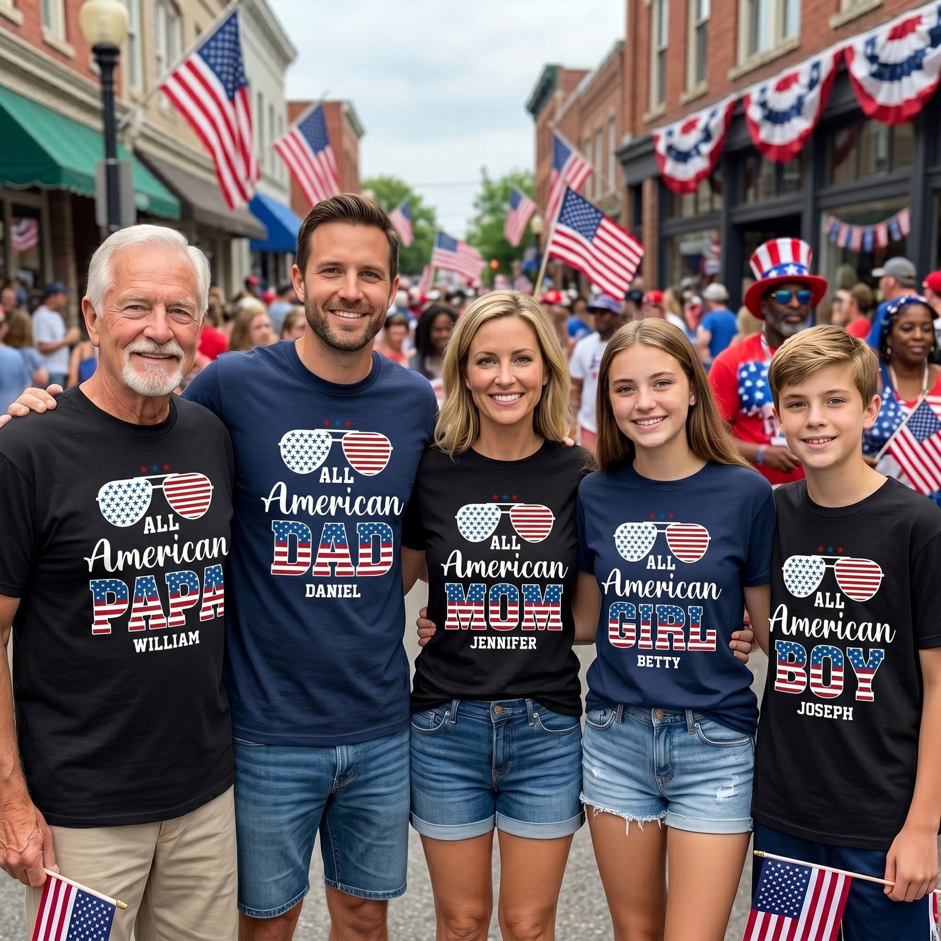 All American Family Matching Shirt - Personalized Shirt