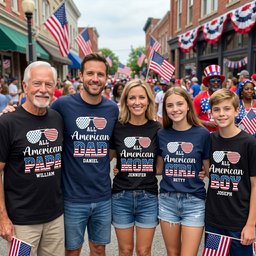 All American Family Matching Shirt - Personalized Shirt