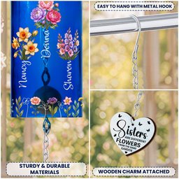 Sisters Different Flowers From The Same Garden Mother Of Pearl Style - Personalized Wind Chime – view 5