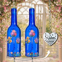 Sisters Different Flowers From The Same Garden Mother Of Pearl Style - Personalized Wind Chime – view 3