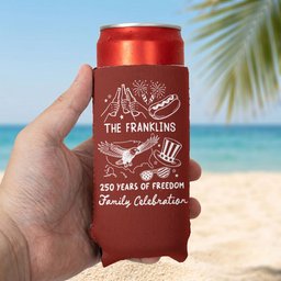 250 Years Of Freedom Family Celebration - Personalized Can Cooler – view 4